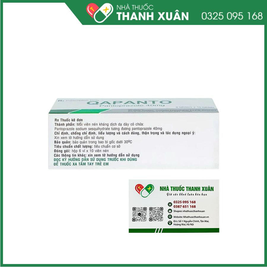 Qapanto giúp giảm tiết axit dạ dày, điều trị các bệnh lý về dạ dày